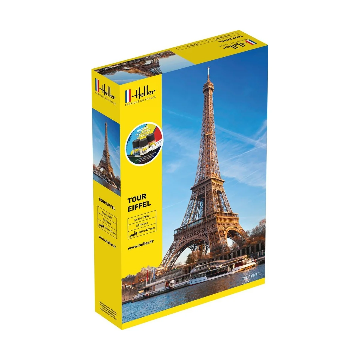 Tour Eiffel 1/650 Heller + colle et peintures Heller HEL-57201 - 1