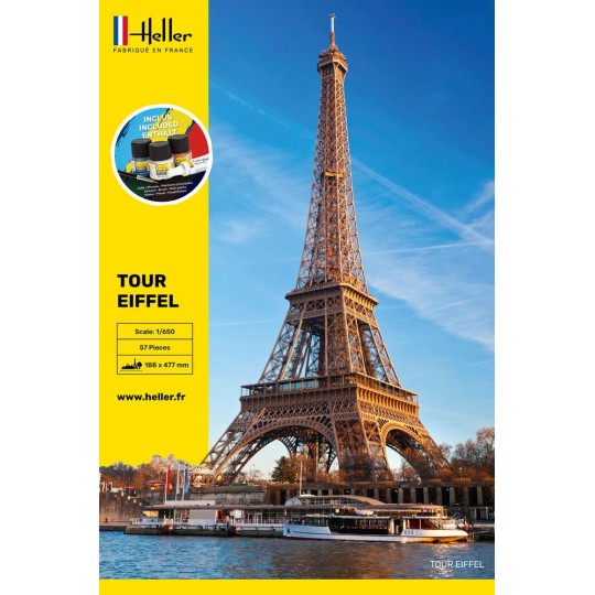 HEL-57201-Tour Eiffel 1/650 Heller + colle et peintures