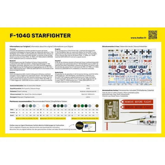 F-104G Starfighter 1/48 Heller Heller 30520 - 3 HEL-30520-F-104G Starfighter 1/48 Heller - HEL-30520