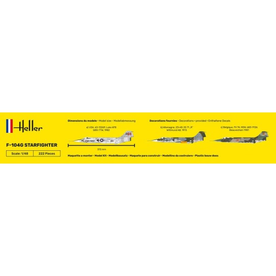F-104G Starfighter 1/48 Heller Heller 30520 - 4 HEL-30520-F-104G Starfighter 1/48 Heller - HEL-30520