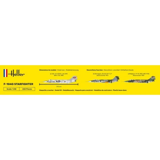 F-104G Starfighter 1/48 Heller Heller 30520 - 4 HEL-30520-F-104G Starfighter 1/48 Heller - HEL-30520