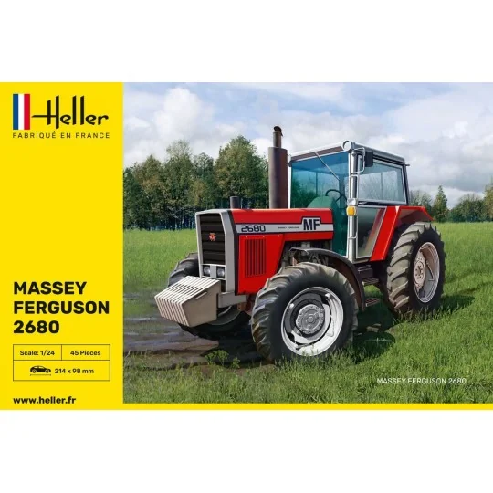 HEL-57402-Tracteur Massey-Ferguson 2680 1/24 Heller + colle et peintures - HEL-57402