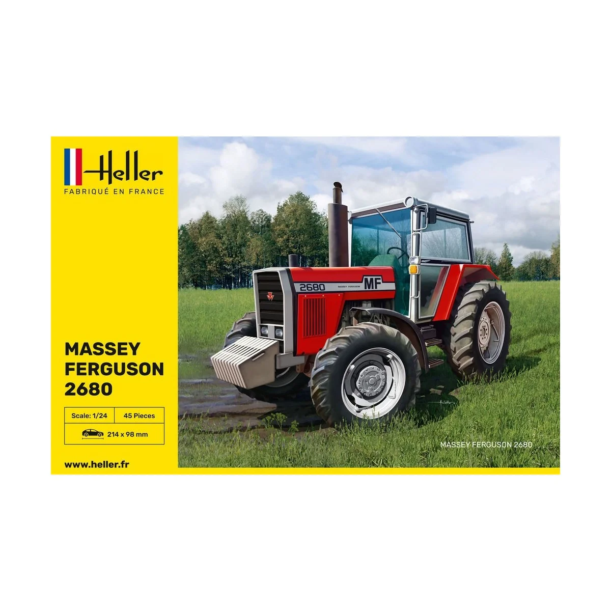 Tracteur Massey-Ferguson 2680 1/24 Heller + colle et peintures Heller HEL-57402 - 2