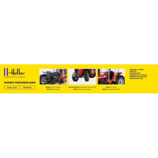 HEL-57402-Tracteur Massey-Ferguson 2680 1/24 Heller + colle et peintures - HEL-57402