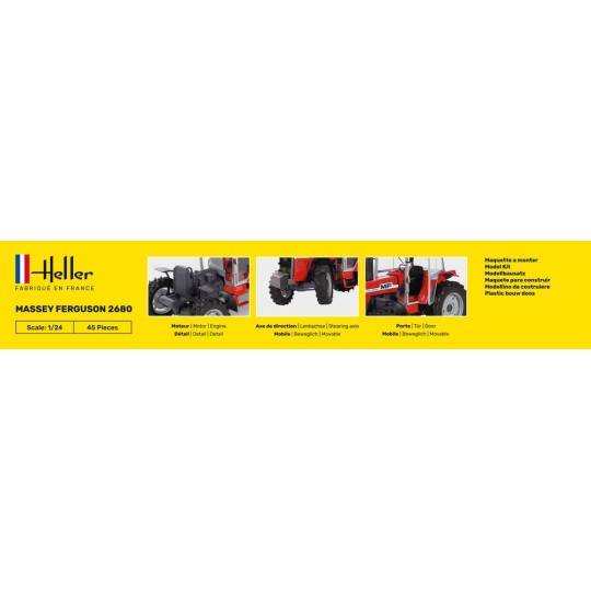 HEL-57402-Tractor Massey-Ferguson 2680 1/24 Heller + glue and paints - HEL-57402