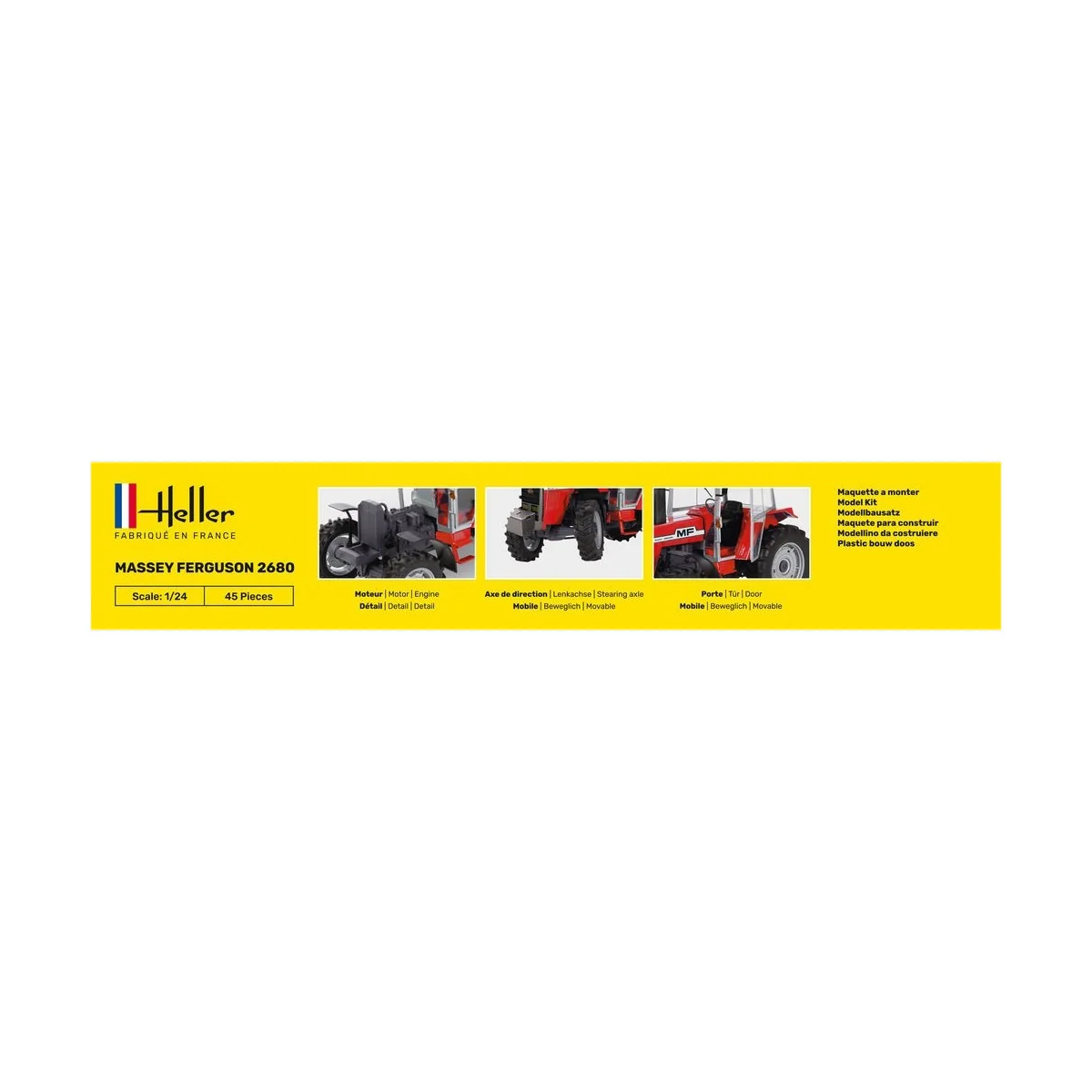 Tracteur Massey-Ferguson 2680 1/24 Heller + colle et peintures Heller HEL-57402 - 4