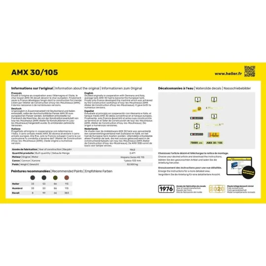 HEL-79899-Char AMX 30/105 1/72 Heller