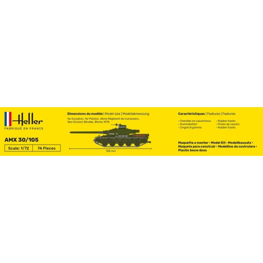 Char AMX 30/105 1/72 Heller Heller 79899 - 4 HEL-79899-Tank AMX 30/105 1/72 Heller - HEL-79899