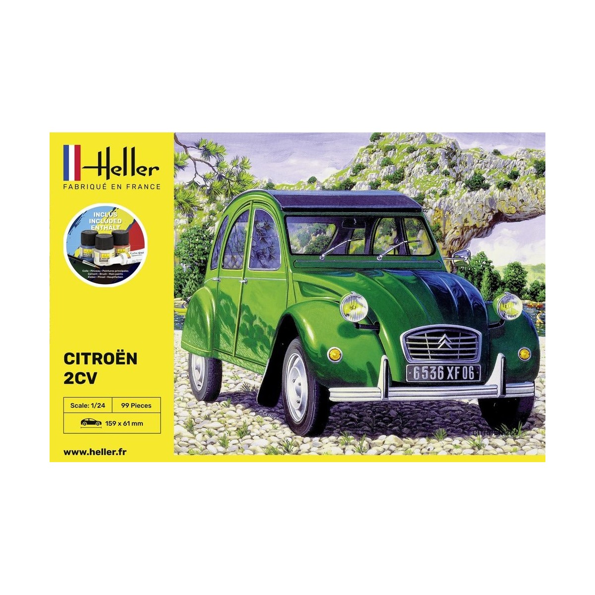 Citroen 2CV 1/24 Heller + glue and paints Heller HEL-56765 - 2
