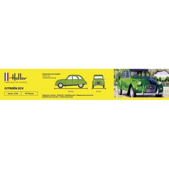 Citroen 2CV 1/24 Heller + glue and paints Heller HEL-56765 - 4 HEL-56765-Citroen 2CV 1/24 Heller + glue and paints - HEL-56765