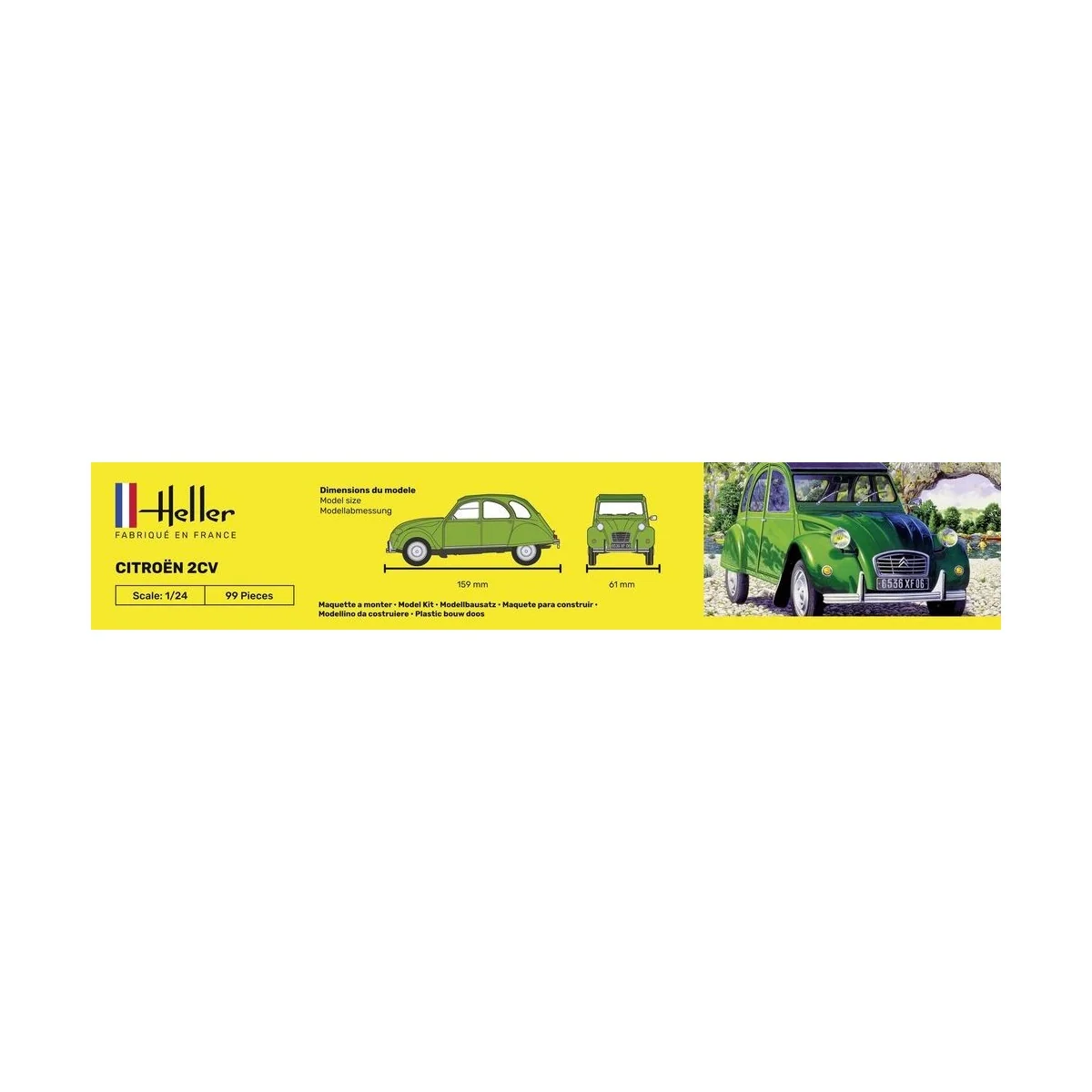 Citroen 2CV 1/24 Heller + glue and paints Heller HEL-56765 - 4 Citroen 2CV 1/24 Heller + glue and paints Heller HEL-56765 - 4