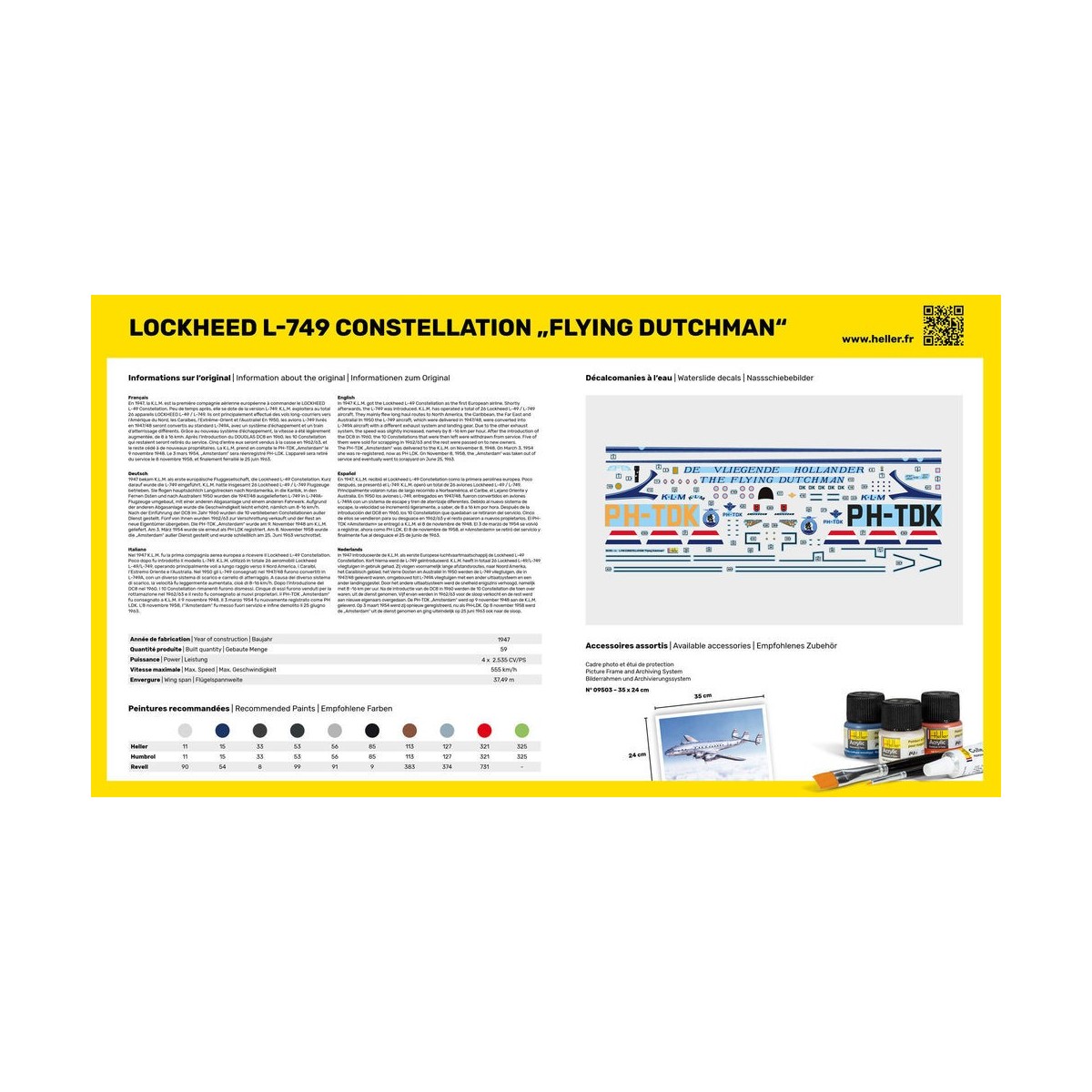 Lockheed L-749 Constellation Flying Dutchman 1/72 Heller Heller 80393 - 3