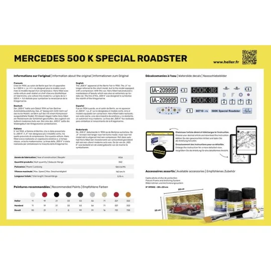 Mercedes 500 K Special Roadster 1/24 Heller Heller HEL-80710 - 3 HEL-80710-Mercedes 500 K Special Roadster 1/24 Heller - HEL-80710