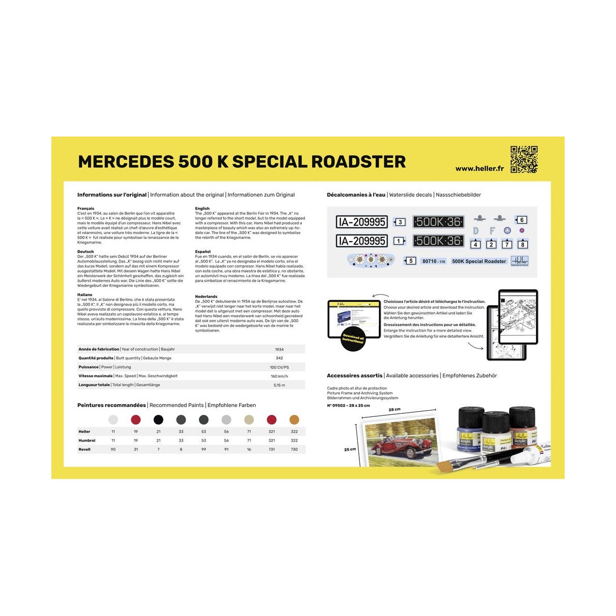 Mercedes 500 K Special Roadster 1/24 Heller Heller HEL-80710 - 3