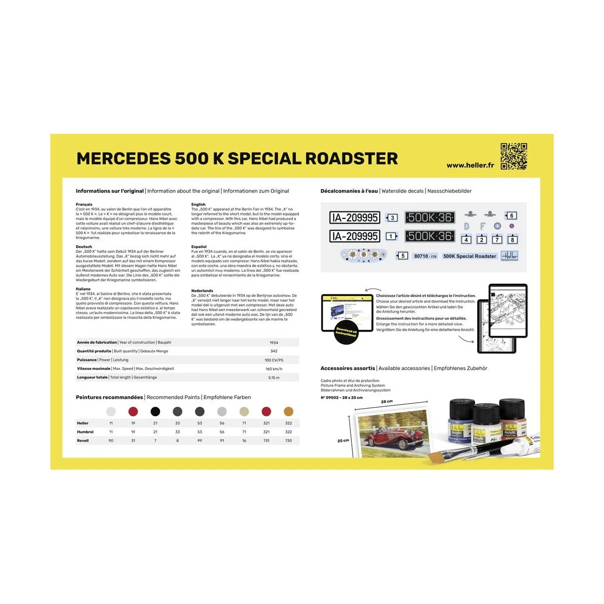 Mercedes 500 K Special Roadster 1/24 Heller Heller HEL-80710 - 3 Mercedes 500 K Special Roadster 1/24 Heller Heller HEL-80710 - 3