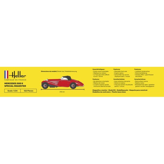 HEL-80710-Mercedes 500 K Special Roadster 1/24 Heller - HEL-80710