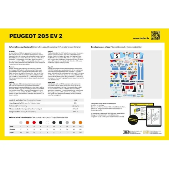 Peugeot 205 EV 2 1/24 Heller Heller 80716 - 3 HEL-80716-Peugeot 205 EV 2 1/24 Heller - HEL-80716