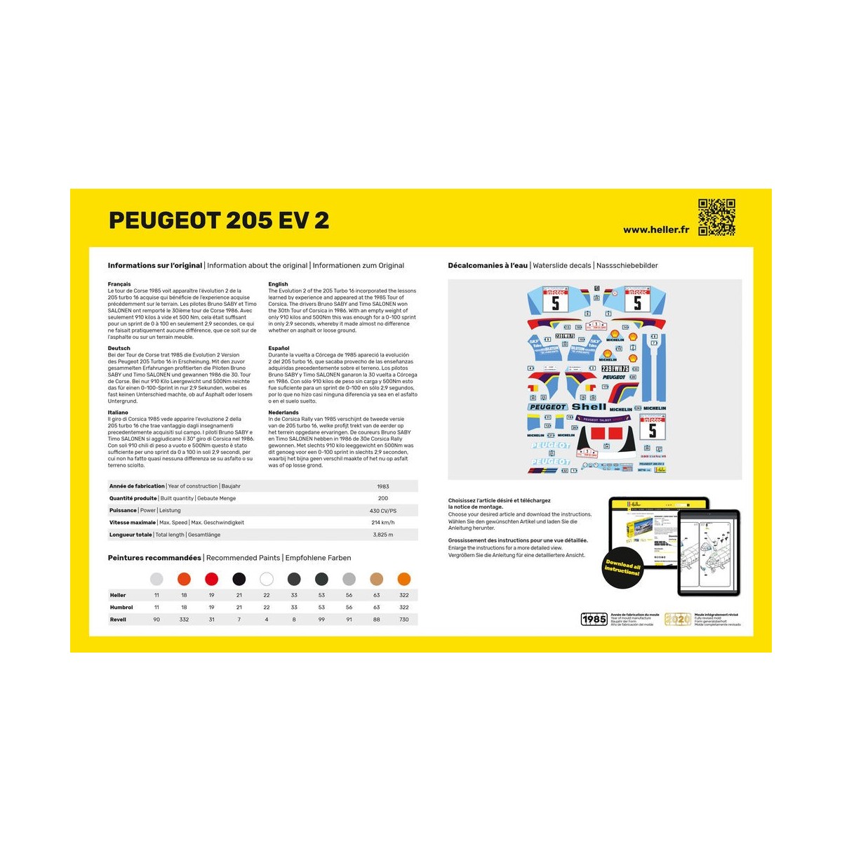 Peugeot 205 EV 2 1/24 Heller Heller 80716 - 3