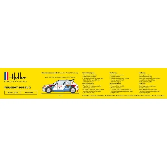 HEL-80716-Peugeot 205 EV 2 1/24 Heller - HEL-80716