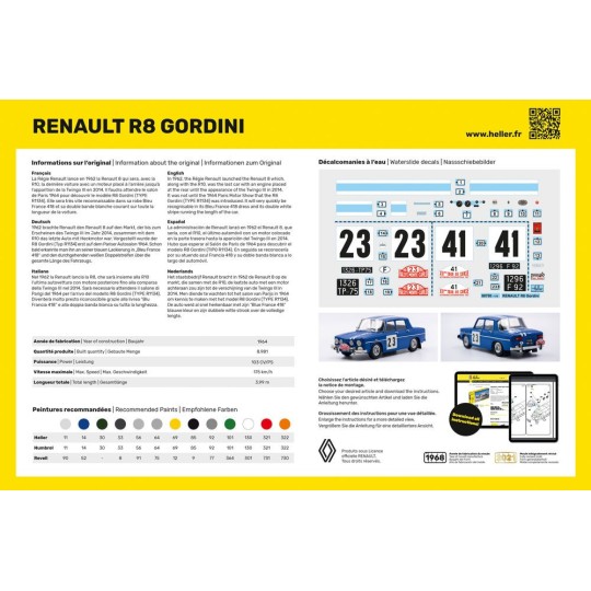 Renault R8 Gordini 1/24 Heller Heller HEL-80700 - 3 HEL-80700-Renault R8 Gordini 1/24 Heller - HEL-80700