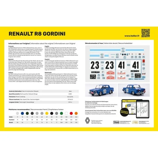 HEL-80700-Renault R8 Gordini 1/24 Heller - HEL-80700