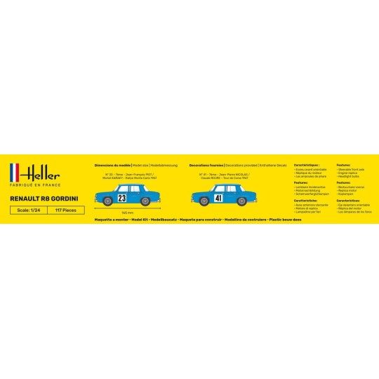 HEL-80700-Renault R8 Gordini 1/24 Heller