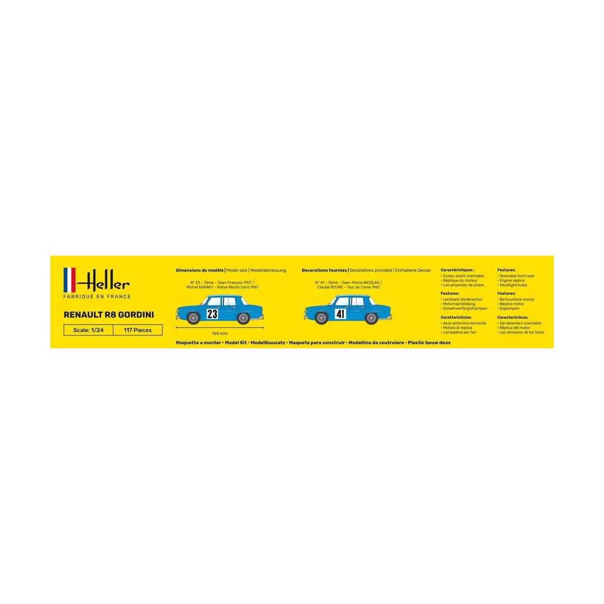 Renault R8 Gordini 1/24 Heller Heller HEL-80700 - 4 Renault R8 Gordini 1/24 Heller Heller HEL-80700 - 4