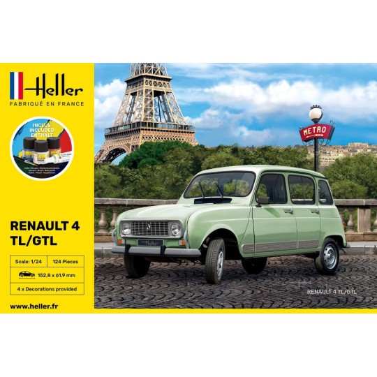 Renault 4L 1/24 Heller + glue and paints Heller HEL-56759 - 2 HEL-56759-Renault 4L 1/24 Heller + glue and paints - HEL-56759