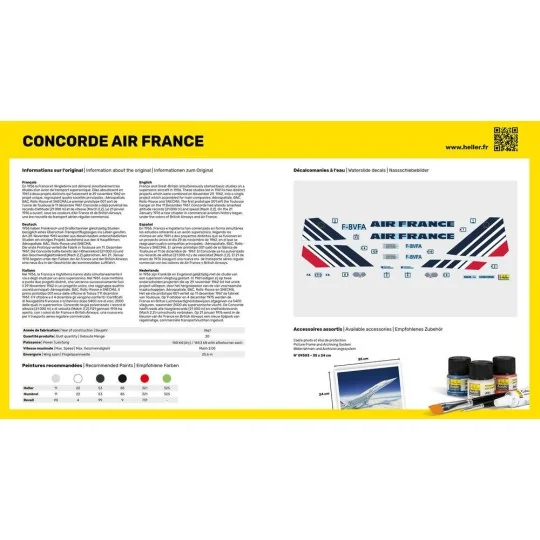 Concorde Air France 1/125 Heller + glue and paints Heller HEL-56445 - 3 HEL-56445-Concorde Air France 1/125 Heller + glue and paints - HEL-56445