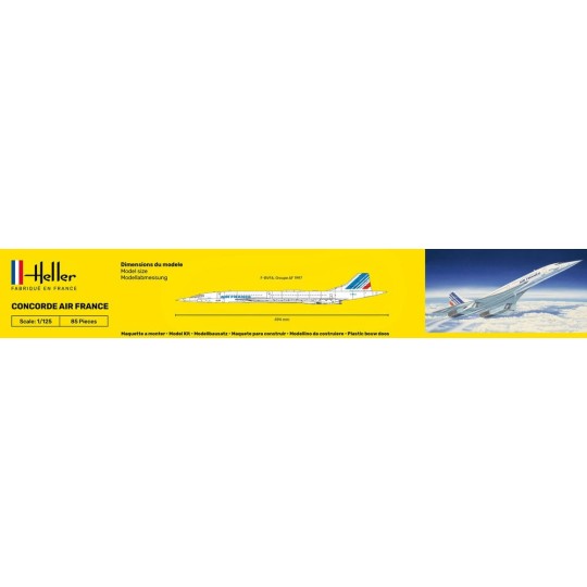 HEL-56445-Concorde Air France 1/125 Heller + colle et peintures