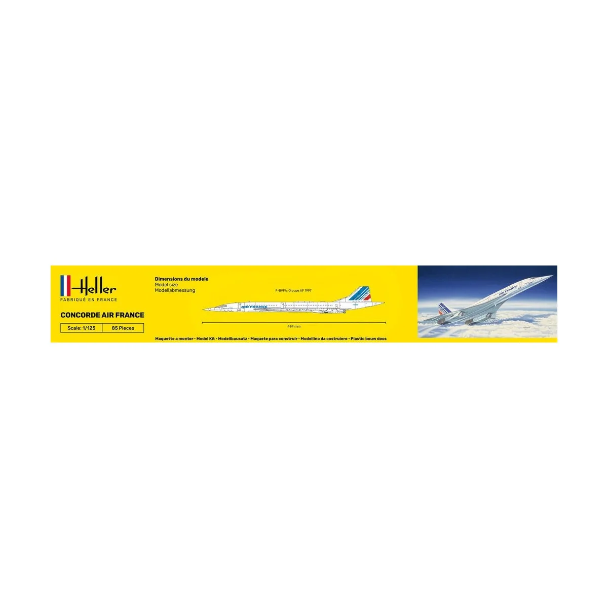 Concorde Air France 1/125 Heller + glue and paints Heller HEL-56445 - 4 Concorde Air France 1/125 Heller + glue and paints Heller HEL-56445 - 4