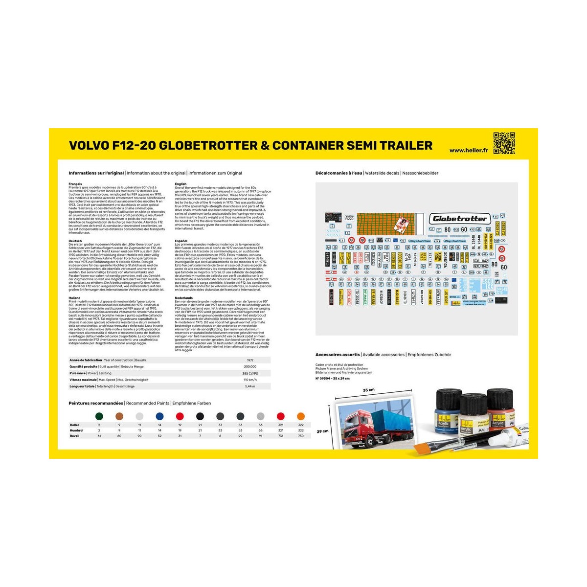 Volvo F12-20 Globetrotter & Conteneur semi-remorque 1/32 Heller Heller HEL-81702 - 3