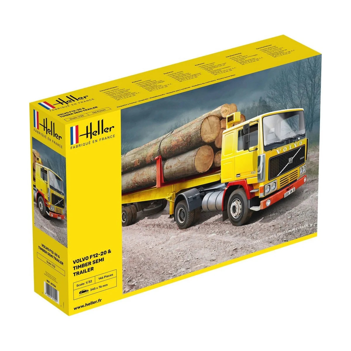 Volvo F12-20 Globetrotter & semi-trailer logs 1/32 Heller Heller HEL-81704 - 1