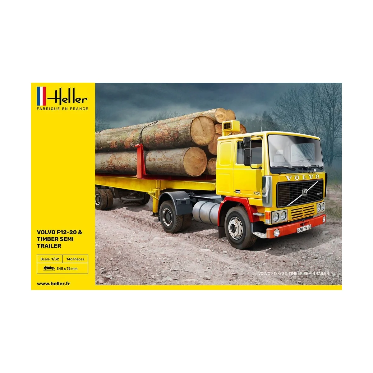 Volvo F12-20 Globetrotter & semi-trailer logs 1/32 Heller Heller HEL-81704 - 2 Volvo F12-20 Globetrotter & semi-trailer logs 1/32 Heller Heller HEL-81704 - 2