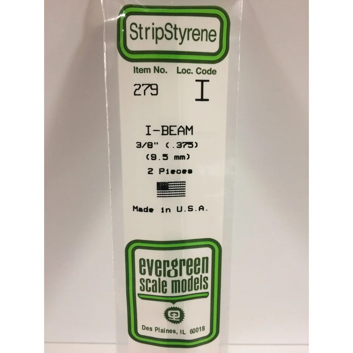 Profilé I 9.5x350mm Ref : 279 - Evergreen Evergreen S1370279 - 1 Profilé I 9.5x350mm Ref : 279 - Evergreen Evergreen S1370279 - 1