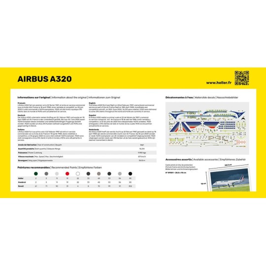 HEL-56448-Airbus A-320 Air France 1/125 Heller + colle et peintures