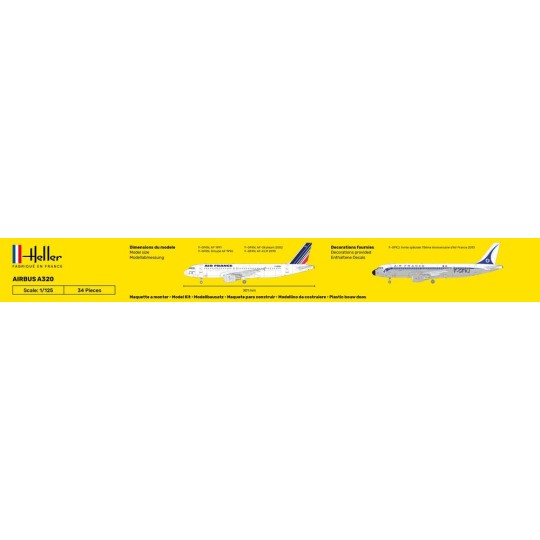HEL-56448-Airbus A-320 Air France 1/125 Heller + colle et peintures - HEL-56448