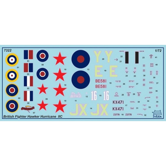 Z7322-Hurricane Mk.IIc 1/72 Zvezda - Z7322