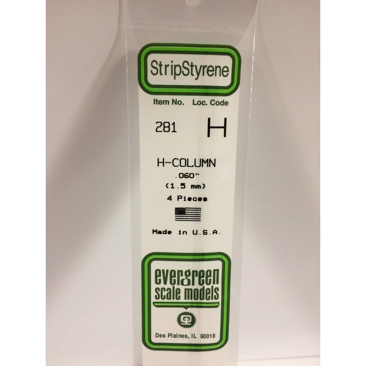 Profilé H 1.5x350mm Ref : 281 - Evergreen Evergreen S1370281 - 1