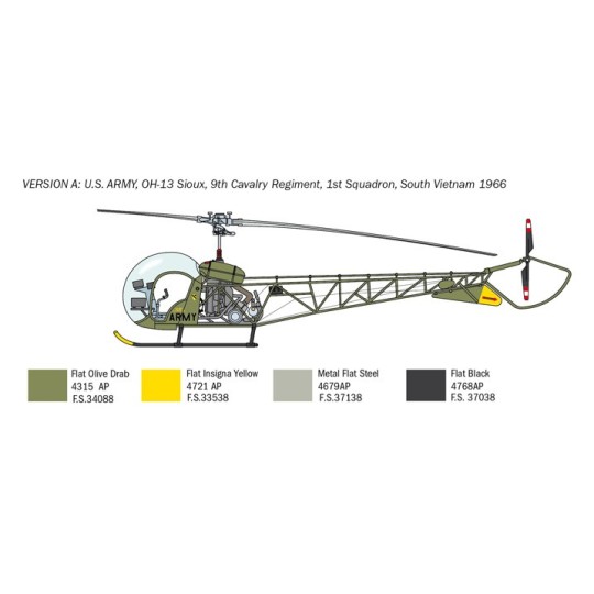 OH-13 Sioux 1/48 Italeri helicopter Italeri I2820 - 4 I2820-OH-13 Sioux 1/48 Italeri helicopter - I2820