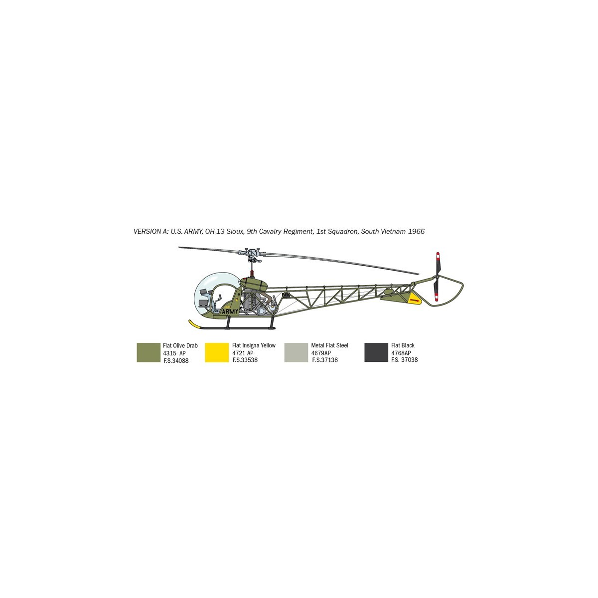 OH-13 Sioux 1/48 Italeri helicopter Italeri I2820 - 4 OH-13 Sioux 1/48 Italeri helicopter Italeri I2820 - 4