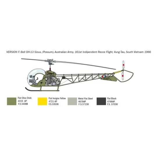 I2820-OH-13 Sioux 1/48 Italeri helicopter - I2820