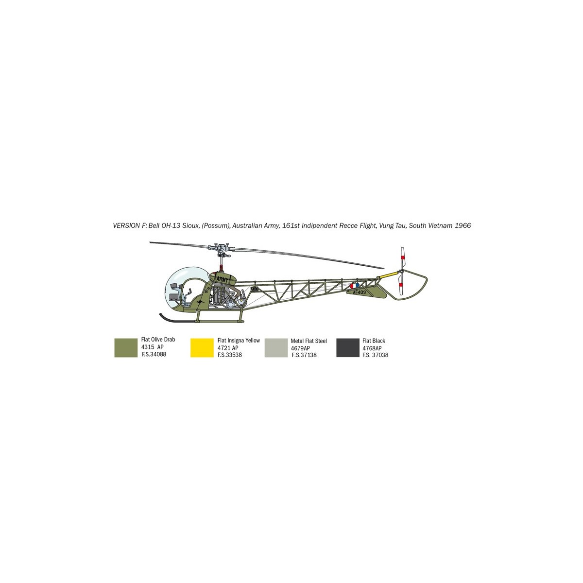 OH-13 Sioux 1/48 Italeri helicopter Italeri I2820 - 9 OH-13 Sioux 1/48 Italeri helicopter Italeri I2820 - 9