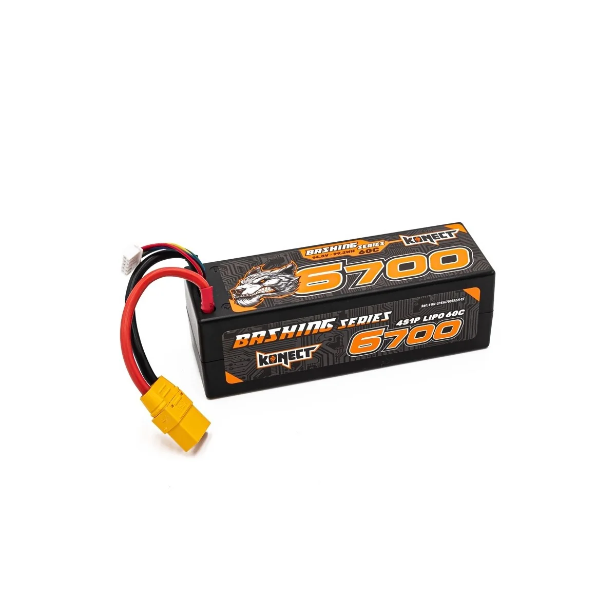 Li-Po 6700mAh 60C 4S 14.8V coqué (XT90) Bashing Konect Hobbytech KN-LP4S6700BASH-XT - 1