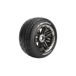 Pneus ST-Rocket + Jantes Chrome Noir 1/8 (x2) Louise RC Louise RC LR-T3286BC - 1