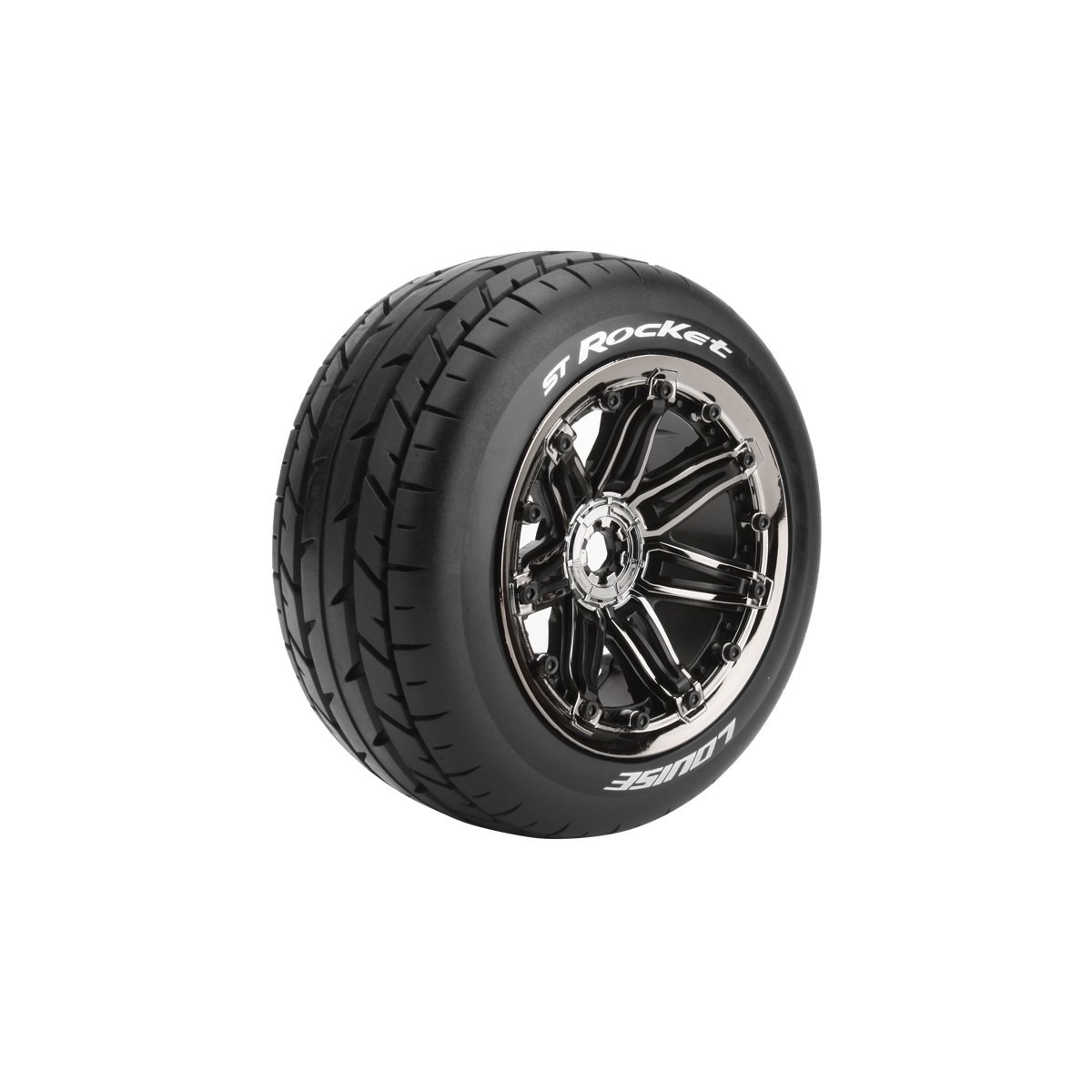 ST-Rocket tires + Wheels Chrome Black 1/8 (x2) Louise RC Louise RC LR-T3286BC - 1 ST-Rocket tires + Wheels Chrome Black 1/8 (x2) Louise RC Louise RC LR-T3286BC - 1