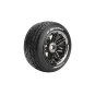 LR-T3286BC-Pneus ST-Rocket + Jantes Chrome Noir 1/8 (x2) Louise RC - LR-T3286BC