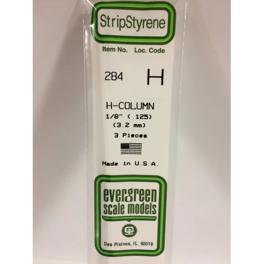 S1370284-Profilé H 3.2x350mm Ref : 284 - Evergreen - S1370284