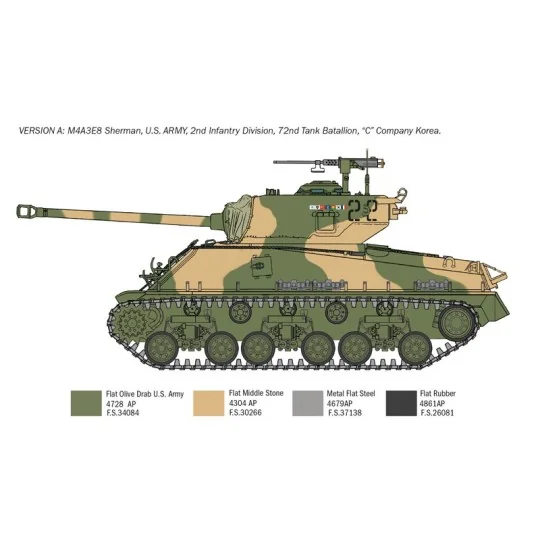Char M4A3E8 Sherman "Guerre de Corée" 1/35 Italeri Italeri I6586 - 4 I6586-Char M4A3E8 Sherman "Guerre de Corée" 1/35 Italeri - I6586