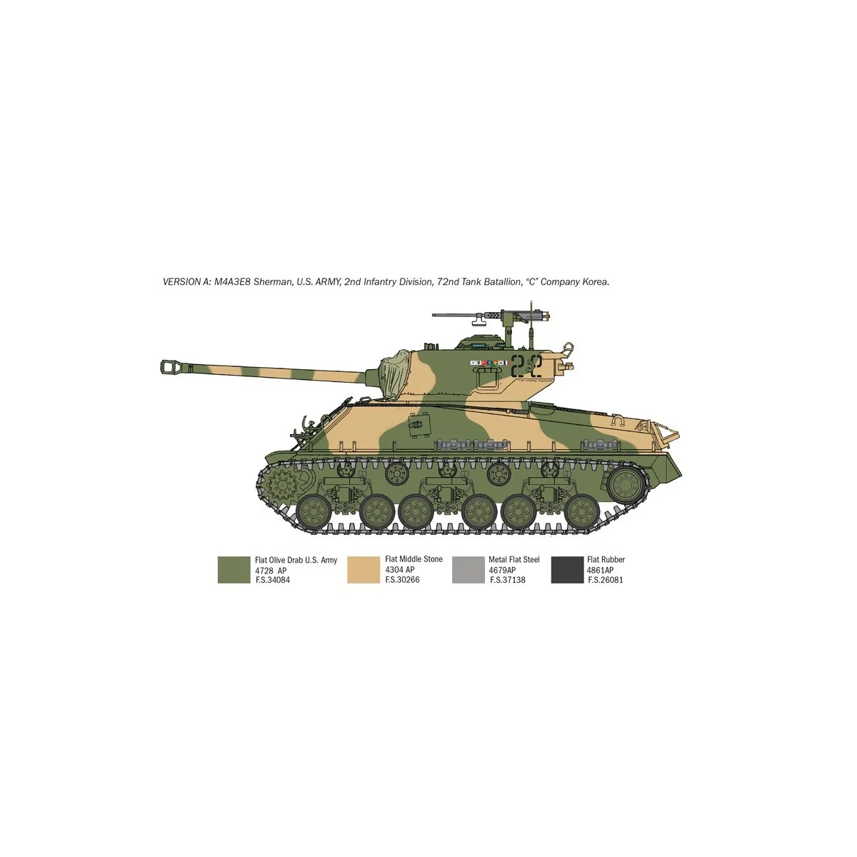 Char M4A3E8 Sherman "Guerre de Corée" 1/35 Italeri Italeri I6586 - 4 Char M4A3E8 Sherman "Guerre de Corée" 1/35 Italeri Italeri I6586 - 4